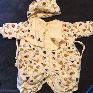 2 piece hat and onesie set  - Sz 3-6 months